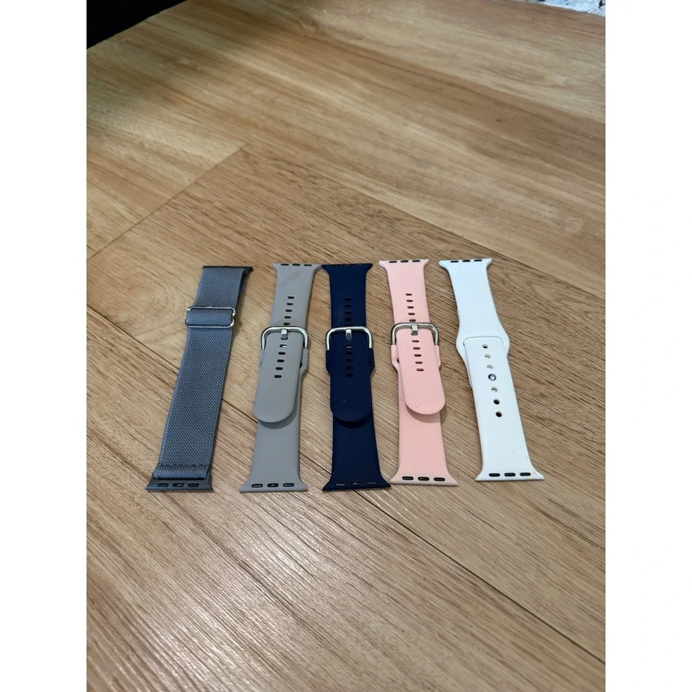 5 Pack Silicone and Nylon Watch Bands for Apple Watch 38mm Multi Color